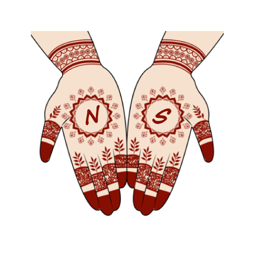 S N Dp - text in mehndi hand