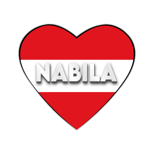 Nabila Name Pic - red heart with 3d