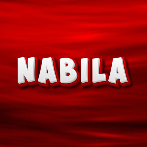 Nabila Girl name - white red 3d text
