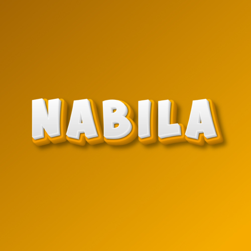 Nabila Name Dp - white yellow 3d text
