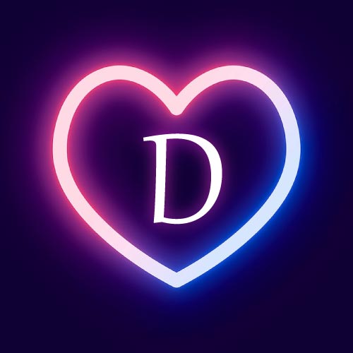 D Name Pic - neon heart