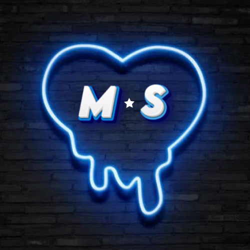 M S Picture - neon heart on wall