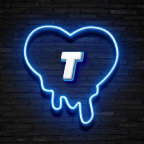T Name Pic - neon heart on wall