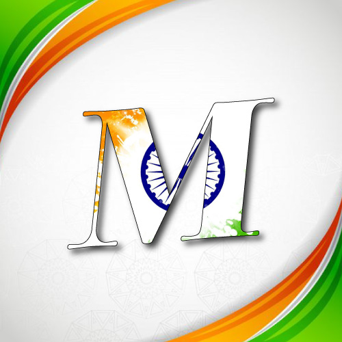 M Name Pic - nice background indian flag 