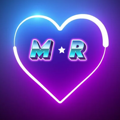 M R Love Image - outline heart