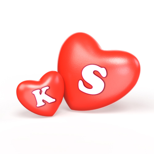 K S Image - pink 3d hearts