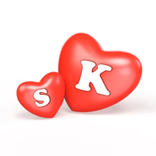S K Love Name Logo