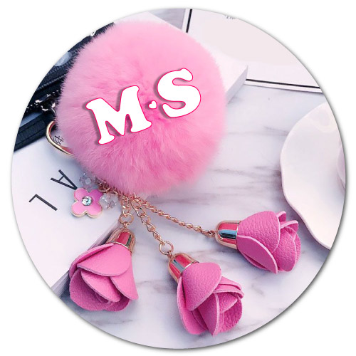 M S wallpaper - pink keychain in circle