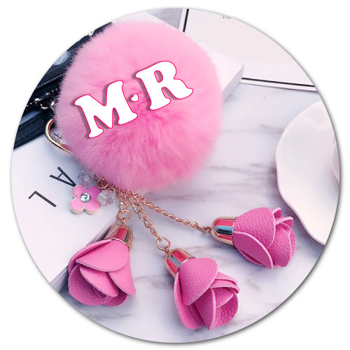 M R Love Pic - pink keychain