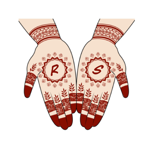 R S Picture - r s text on mehndi hand