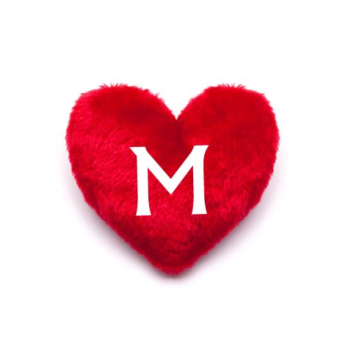 M Name Image - heart pillow
