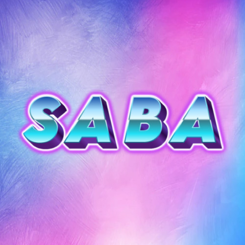 Saba Name Picture - glowing 3d text