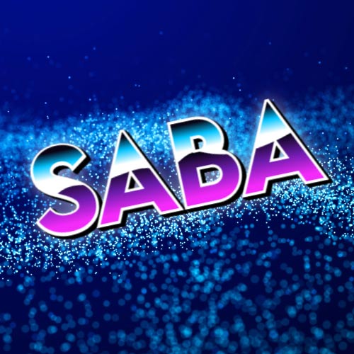 Saba Name Photo - glowing background 3d text