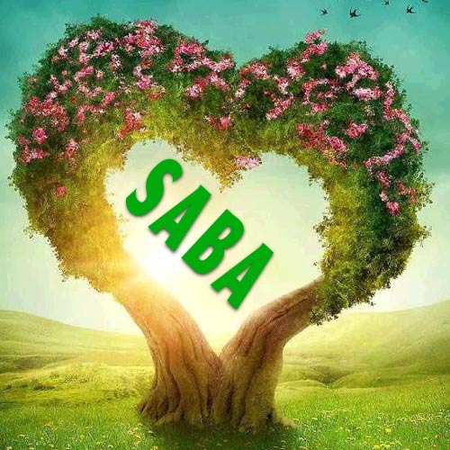 Saba Name Pic - heart shape tree
