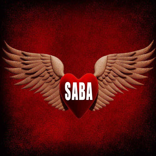 Saba Name Picture - red flying heart