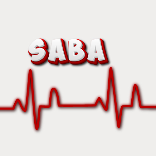 Saba Urdu Name wallpaper - red outline 3d text