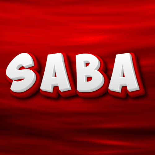 Saba Name Image - white red 3d text