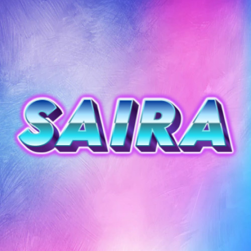Saira Name Picture - glowing 3d text