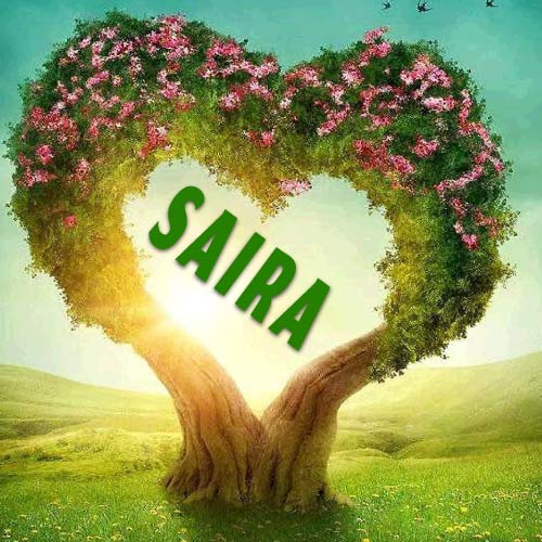 Saira Name Picture - heart shape tree
