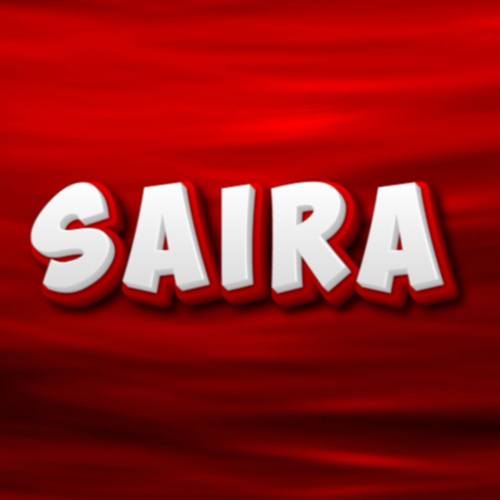 Saira Girl Name - red white 3d text 