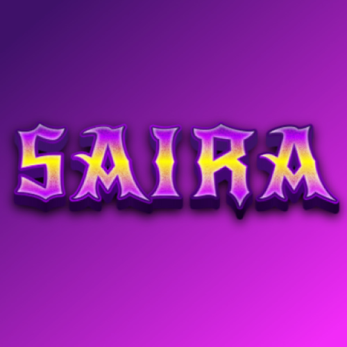 Saira Name text - yellow purple 