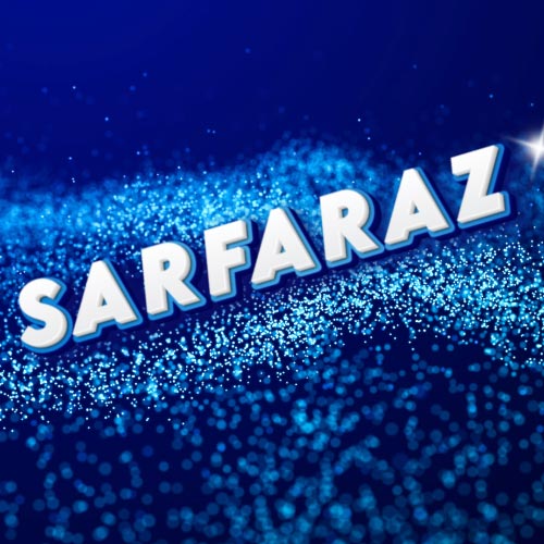 Sarfaraz Name Pic - glowing background 3d text