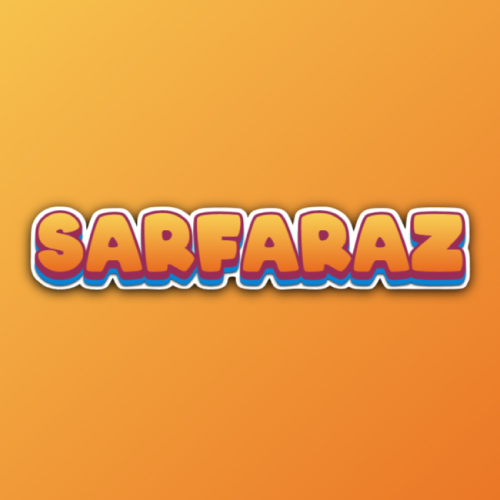 Sarfaraz Name Photo - orange yellow 3d text