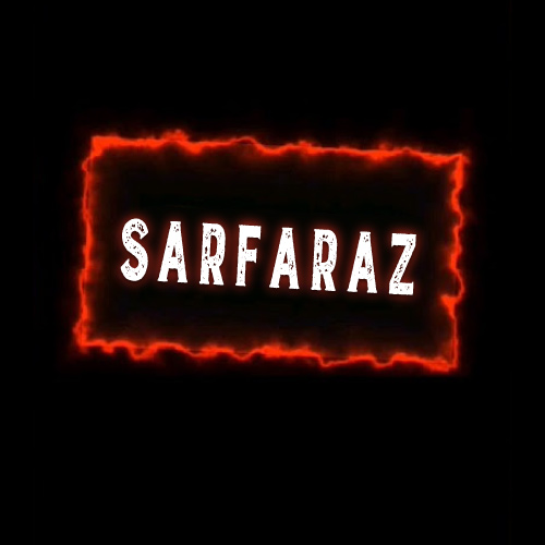 Sarfaraz Name Photo - red neon outline box 
