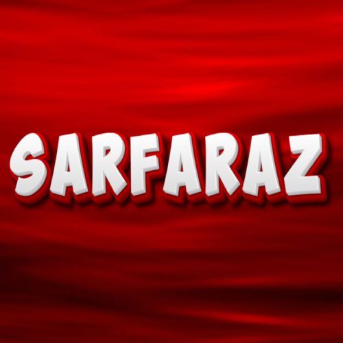 Sarfaraz Name image - red white 3d text
