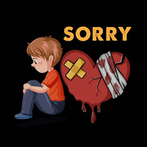 Sorry Dp for Lover - broken heart with sorry text