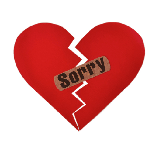lover Sorry Dp for whatsapp red broken heart