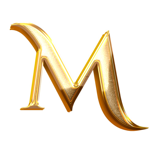 M Name Dp - stylish golden text