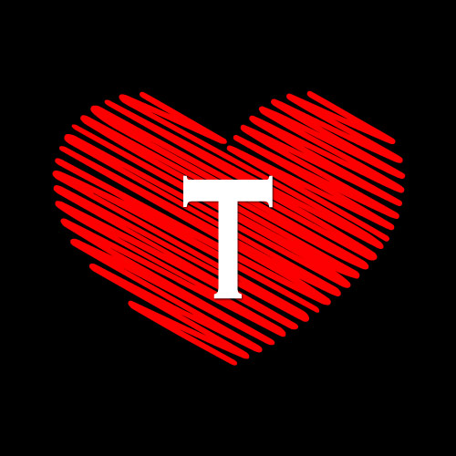 T Name Photo - text on red heart