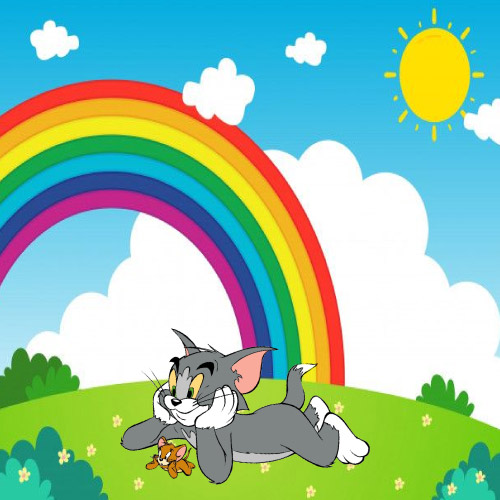 Tom and Jerry Photo - rambow background