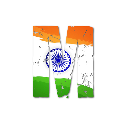 M Name Pic - nice indian flag