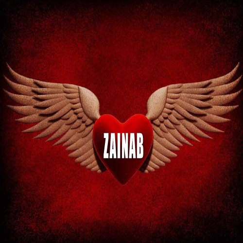Zainab Name Pic - flying red heart