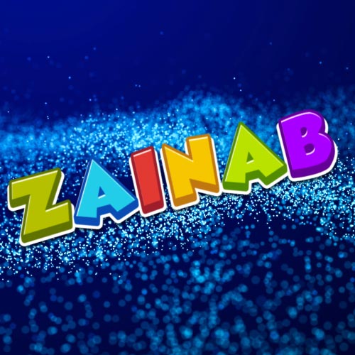 Zainab Name Dp - glowing background 3d text