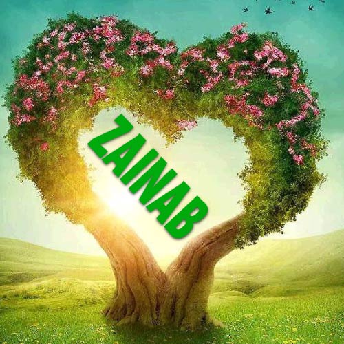 Zainab Name Dp - heart shape tree