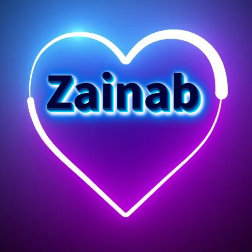 Zainab Name Pic - outline heart