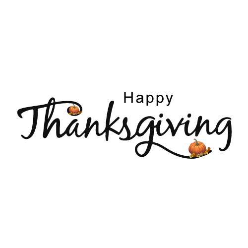 Happy Thanksgiving Logo - black text happy thanksgiving
