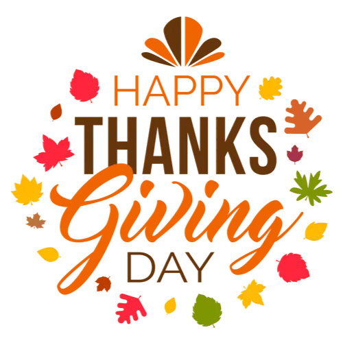Happy Thanksgiving Photo - brown orange text happy thanksgiving