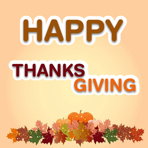 Happy Thanksgiving Pics - brown orange text