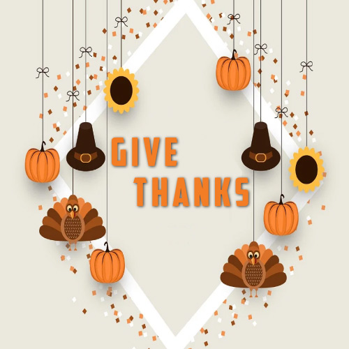 Happy Thanksgiving Images -orange text