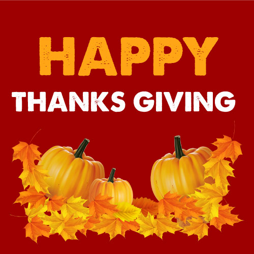 Happy Thanksgiving Wallpaper - red background yellow white text