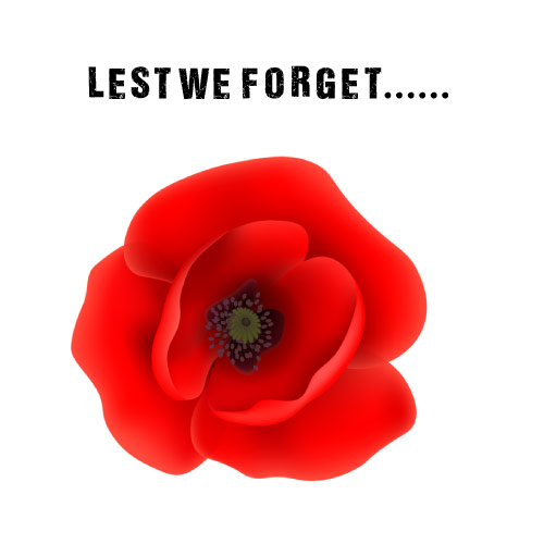 Remembrance Day Picture - lest we forget black text