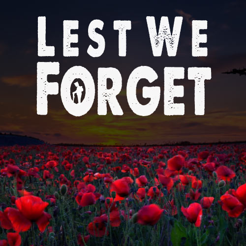 Poppy Day Picture - lest we forget with poppy flowers