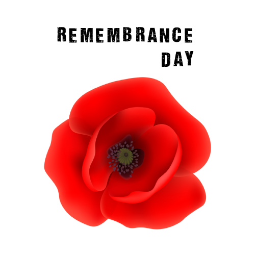 Poppy Day Picture - poppy flower with text