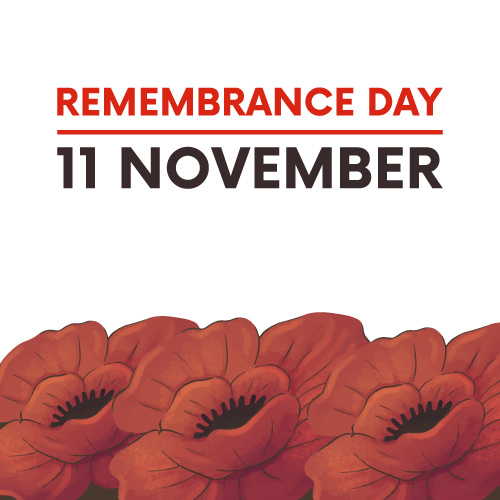Poppy Day Pic - flowers with red black text