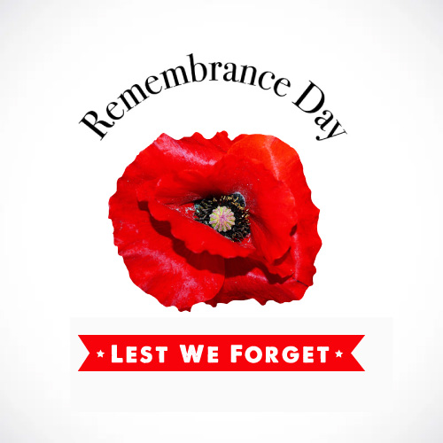 Poppy Day Photo - remembrance day black text