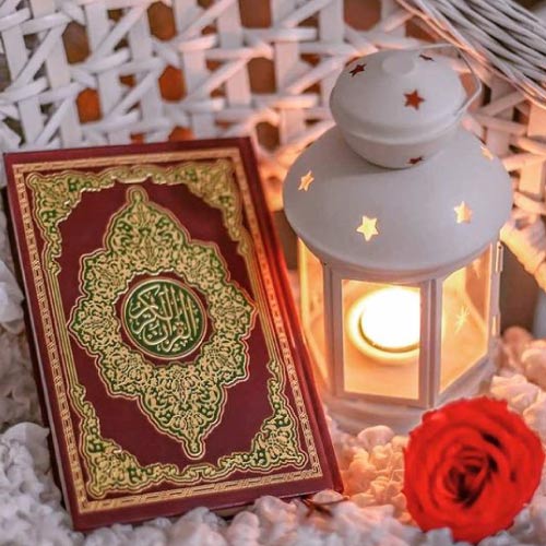 Quran Dp - quran pak with rose